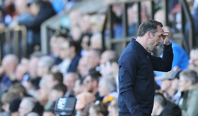 060426 - Notts County v Newport County - Sky Bet League 2 - Newport manager Christian Fuchs shows frustration as Newport lose 3-1