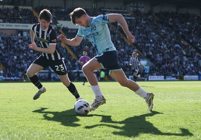 060426 - Notts County v Newport County - Sky Bet League 2 - Ben Lloyd of Newport and Luke Browne of Notts County