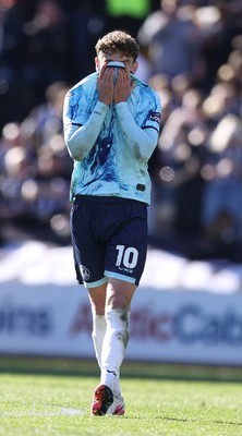 060426 - Notts County v Newport County - Sky Bet League 2 - Harrison Biggins of Newport dejection on 3-1 loss to Notts