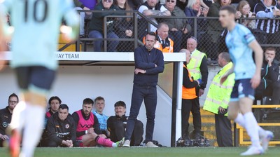060426 - Notts County v Newport County - Sky Bet League 2 - Newport manager Christian Fuchs looks disappointed as he watches the team lose 3-1 to Notts County