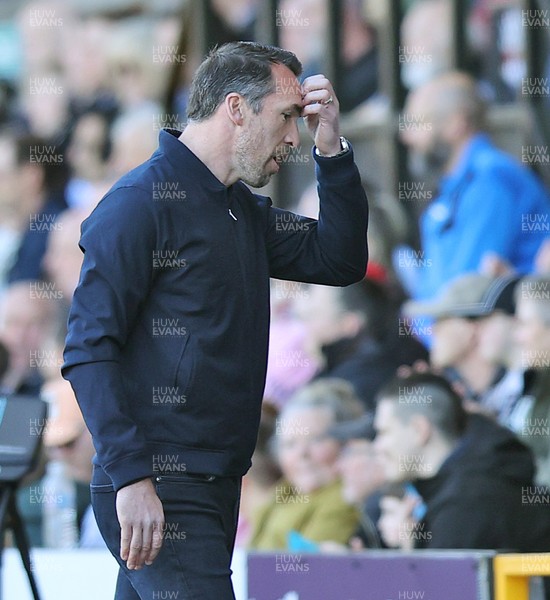 060426 - Notts County v Newport County - Sky Bet League 2 - Newport manager Christian Fuchs shows frustration as Newport lose 3-1