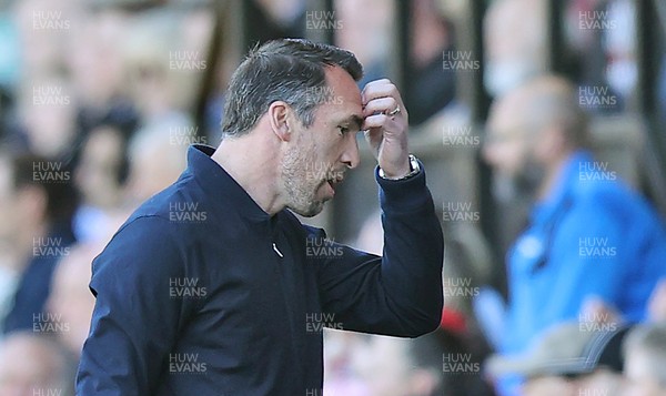 060426 - Notts County v Newport County - Sky Bet League 2 - Newport manager Christian Fuchs shows frustration as Newport lose 3-1