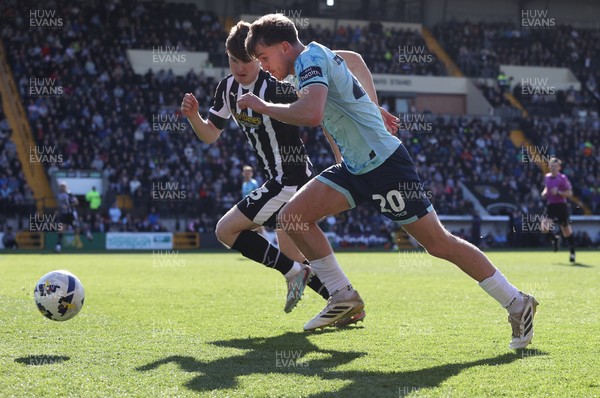 060426 - Notts County v Newport County - Sky Bet League 2 - Ben Lloyd of Newport and Luke Browne of Notts County