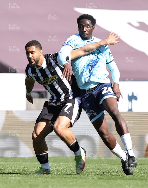 060426 - Notts County v Newport County - Sky Bet League 2 - Nathan Opoku of Newport and Keanan Bennetts of Notts County