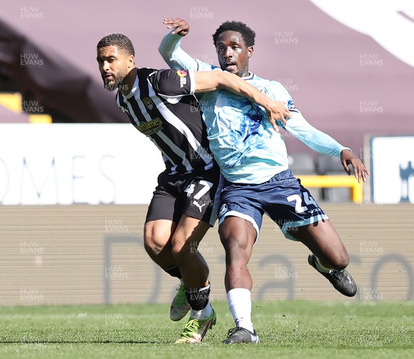 060426 - Notts County v Newport County - Sky Bet League 2 - Nathan Opoku of Newport and Keanan Bennetts of Notts County