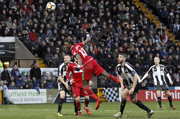 270118 - Notts County v Swansea City, FA Cup Fourth Round - Tammy Abraham of Swansea City (centre) in action