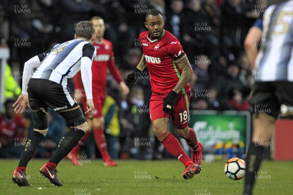 270118 - Notts County v Swansea City, FA Cup Fourth Round - Jordan Ayew of Swansea City in action