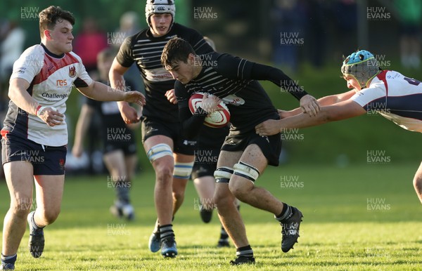 231019 - Neath Port Talbot College v Llandovery College, WRU National Schools and Colleges League - Jordan Evans of NPTC powers over to score try