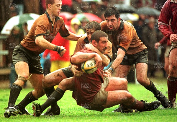 150696 - New South Wales Country v Wales - John Davies of Wales breaks through the NSW Country defence to score try