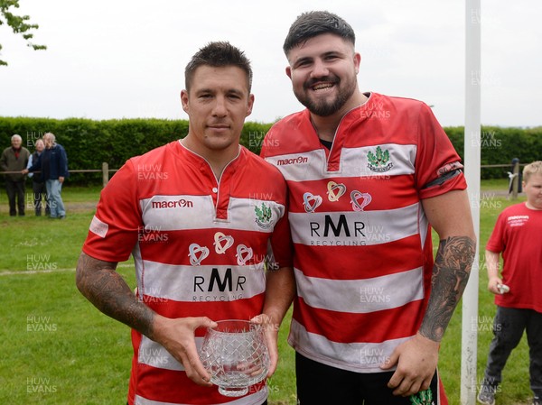 180519 - Oakdale v Abertysswg Falcons - WRU National League 3 East A -  Captain Keir Ennis with the trophy 