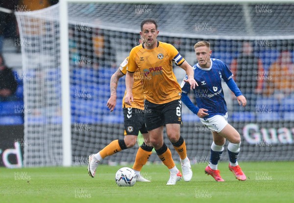 070821 - Oldham Athletic v Newport County, EFL Sky Bet League 2 - Matty Dolan of Newport County looks to play the ball