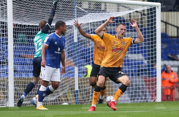070821 - Oldham Athletic v Newport County, EFL Sky Bet League 2 - Mickey Demetriou of Newport County reacts after his goal is ruled out