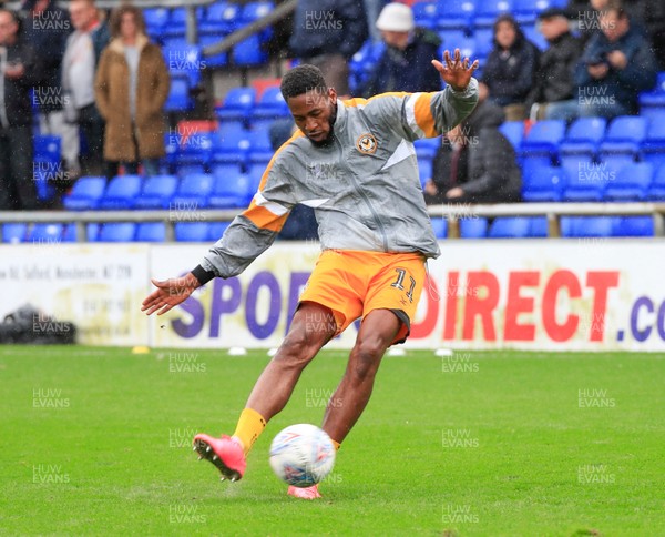 080918 - Oldham Athletic v Newport County - Sky Bet League 2 - Newport County forward Jamille Matt (11) warms up for the game