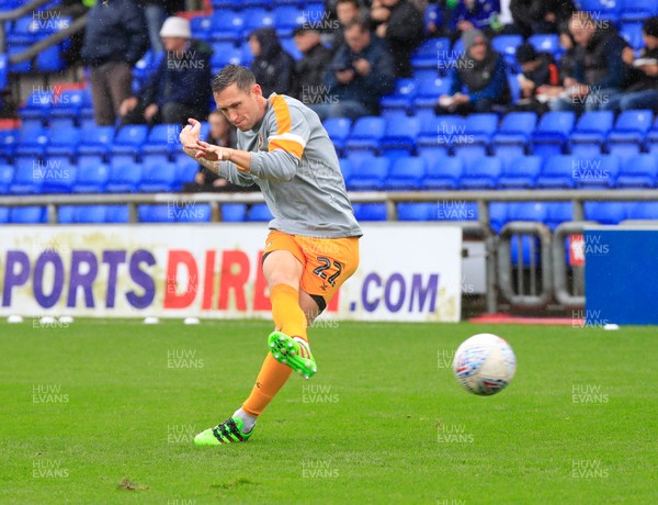 080918 - Oldham Athletic v Newport County - Sky Bet League 2 - Newport County midfielder Andrew Crofts (22) warms up for the game
