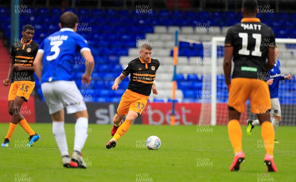 080918 - Oldham Athletic v Newport County - Sky Bet League 2 - Newport County defender Scot Bennett (17) runs the ball through the midfield