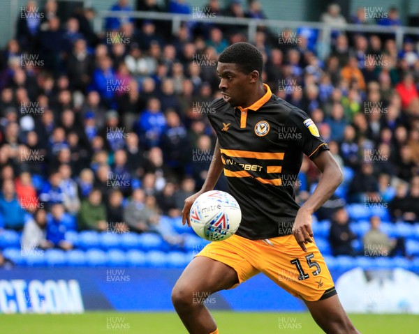 080918 - Oldham Athletic v Newport County - Sky Bet League 2 - Newport County midfielder Tyreeq Bakinson (15) runs through on goal to score the opening goal of the game 0-1 to Newport
