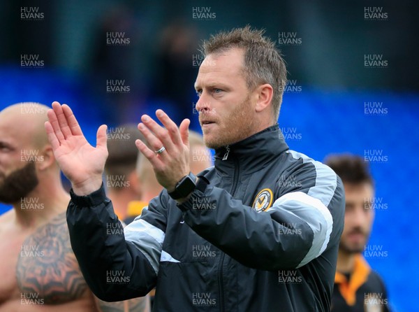 080918 - Oldham Athletic v Newport County - Sky Bet League 2 - Newport County manager Michael Flynn applauds the fans at the end of the game