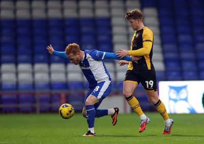 221125 - Oldham Athletic v Newport County - Sky Bet League 2 - Ged Garner of Newport and Ryan Woods of Oldham