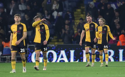 221125 - Oldham Athletic v Newport County - Sky Bet League 2 - Team reaction to Oldham goal