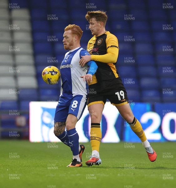 221125 - Oldham Athletic v Newport County - Sky Bet League 2 - Ged Garner of Newport and Ryan Woods of Oldham