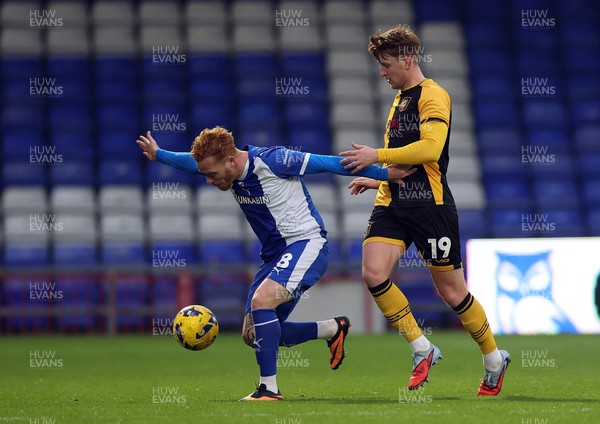 221125 - Oldham Athletic v Newport County - Sky Bet League 2 - Ged Garner of Newport and Ryan Woods of Oldham