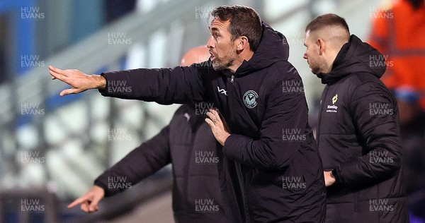 221125 - Oldham Athletic v Newport County - Sky Bet League 2 - Newport manager Christian Fuchs 