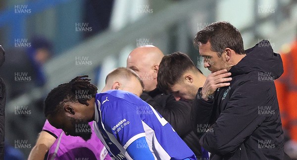 221125 - Oldham Athletic v Newport County - Sky Bet League 2 - Newport manager Christian Fuchs pondering the game