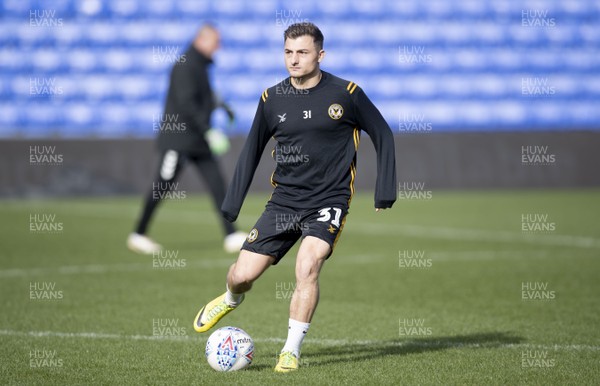 290220 - Oldham Athletic v Newport County - Sky Bet League 2 -  Newport County's  Otis Khan warms up ahead of the game against of Oldham Athletic 