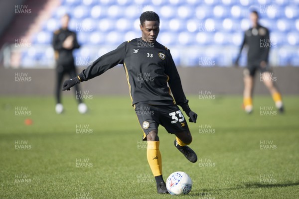 290220 - Oldham Athletic v Newport County - Sky Bet League 2 -  Newport County's Jordan Green warms up ahead of the game against of Oldham Athletic 