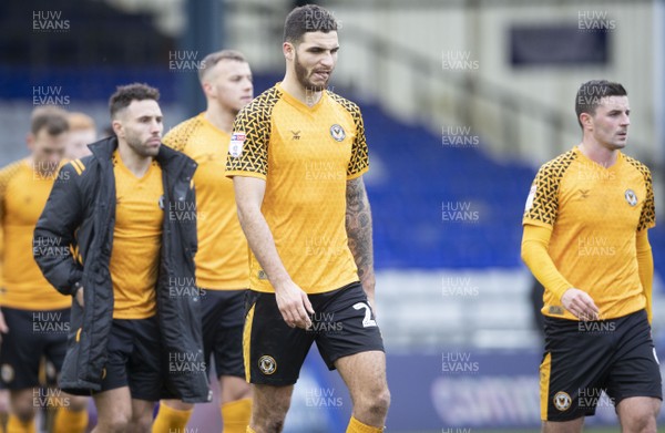290220 - Oldham Athletic v Newport County - Sky Bet League 2 -  Ryan Inniss looks dejected after losing 5-0 to Oldham Athletic 