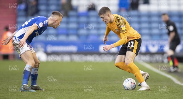 290220 - Oldham Athletic v Newport County - Sky Bet League 2 -  Lewis Collins in action against Oldham Athletic 