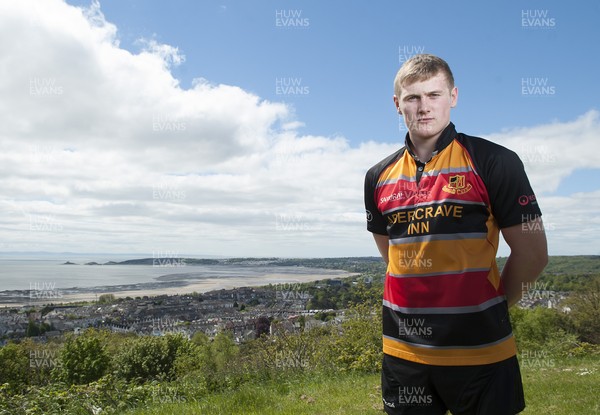 220513 - Ospreys - Pictured with Swansea Bay in the background is Daffyd Howells in Abercrave  kit