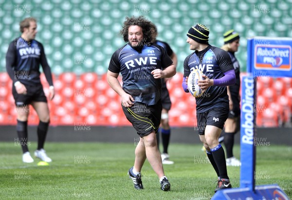 290313 - Ospreys Training - Captains Run - Ospreys Adam Jones pictured at the Captains Run, held at the Millennium Stadium before Judgement Day