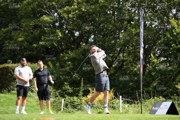 180821 - Ospreys Golf Day - Mikey Rowe, Dean Jones and Alex Cuthbert