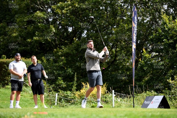 180821 - Ospreys Golf Day - Mikey Rowe, Dean Jones and Alex Cuthbert