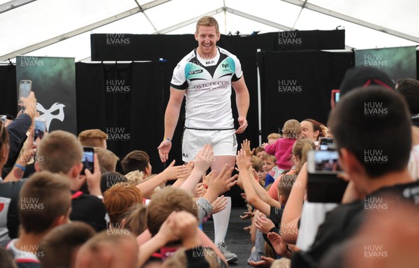 120816 - Ospreys Kit Launch -Bradley Davies models the new Ospreys away kit