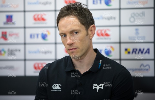 260418 - Ospreys Media Conference - Ospreys Rugby General manager Dan Griffiths  talks to the media during press conference