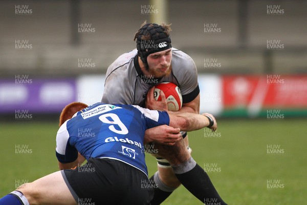161217 - Ospreys Principality  Premier Select XV v Nottingham RFC - British and Irish Cup -  James Ratti of Ospreys Select is tackled by Murray McConnell of Nottingham