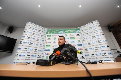 06.04.10 - Ospreys Rugby Press Conference - Head coach Sean Holley talks to reporters. 