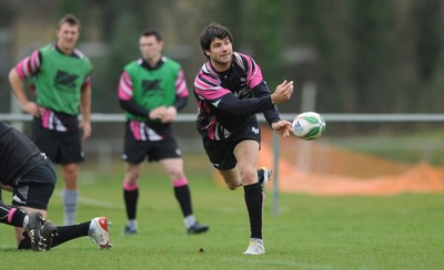 06.04.10 - Ospreys Rugby Training - Mike Phillips in action during training. 