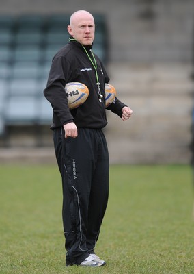 160212 - Ospreys Rugby Training -Ospreys head coach Steve Tandy during training