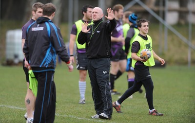 160212 - Ospreys Rugby Training -Ospreys head coach Steve Tandy during training