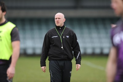 160212 - Ospreys Rugby Training -Ospreys head coach Steve Tandy during training