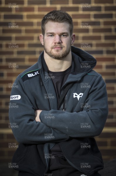 170117 - Ospreys Rugby Training - Olly Cracknell poses for a picture after speaking to the press by Chris Fairweather/Huw Evans Agency