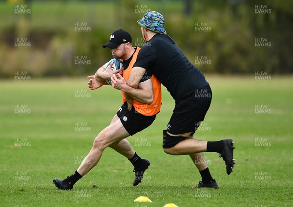 220322 - Ospreys Rugby Training at Stellenbosch Academy of Sport - Can Evans and Will Hickey of Ospreys during a training session in South Africa
