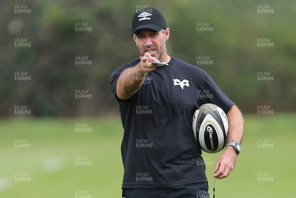 270721 - Ospreys Training session - Attack coach Brock James during training