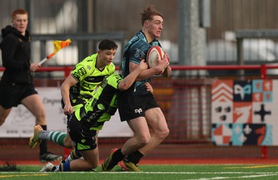 160225  Ospreys U18s v Dragons U18s, WRU Regional Age Grade Semi Final - Noah Mason of Ospreys races in to score try