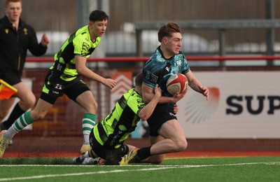 160225  Ospreys U18s v Dragons U18s, WRU Regional Age Grade Semi Final - Noah Mason of Ospreys races in to score try