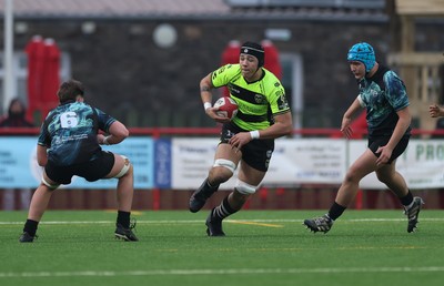 160225  Ospreys U18s v Dragons U18s, WRU Regional Age Grade Semi Final - Elliot Beaven of Dragons charges forward