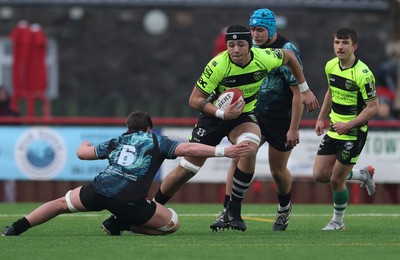 160225  Ospreys U18s v Dragons U18s, WRU Regional Age Grade Semi Final - Elliot Beaven of Dragons charges forward